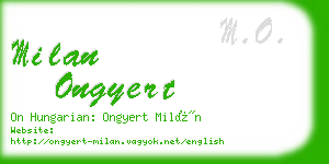 milan ongyert business card